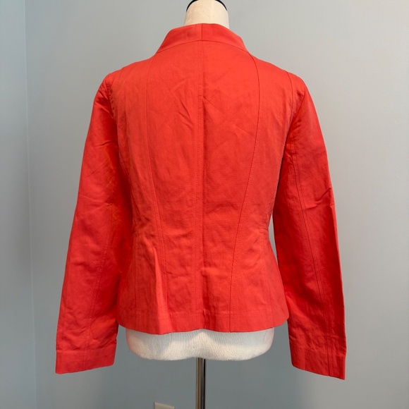 Lafayette 148 Coral Front Zip Cotton Blend Jacket Size 6 - Picture 4 of 10